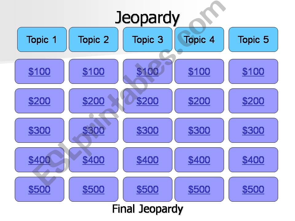 Present perfect Jeopardy powerpoint
