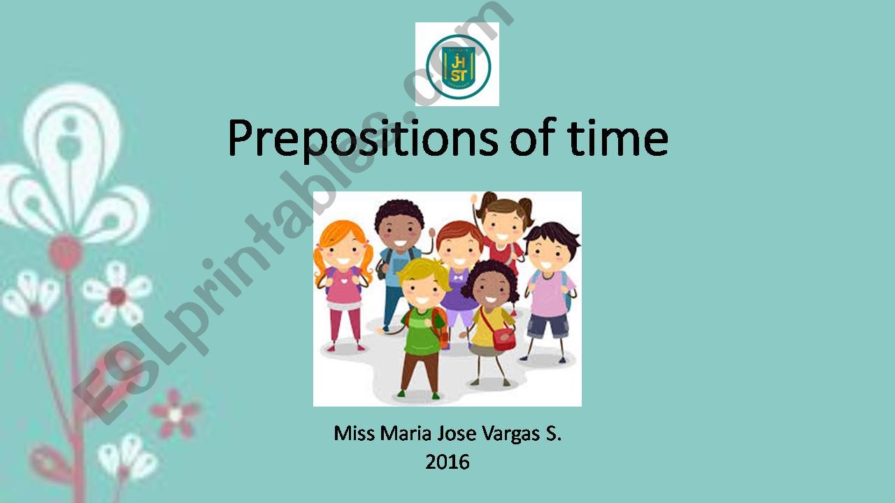 Prepositions of time at in on powerpoint