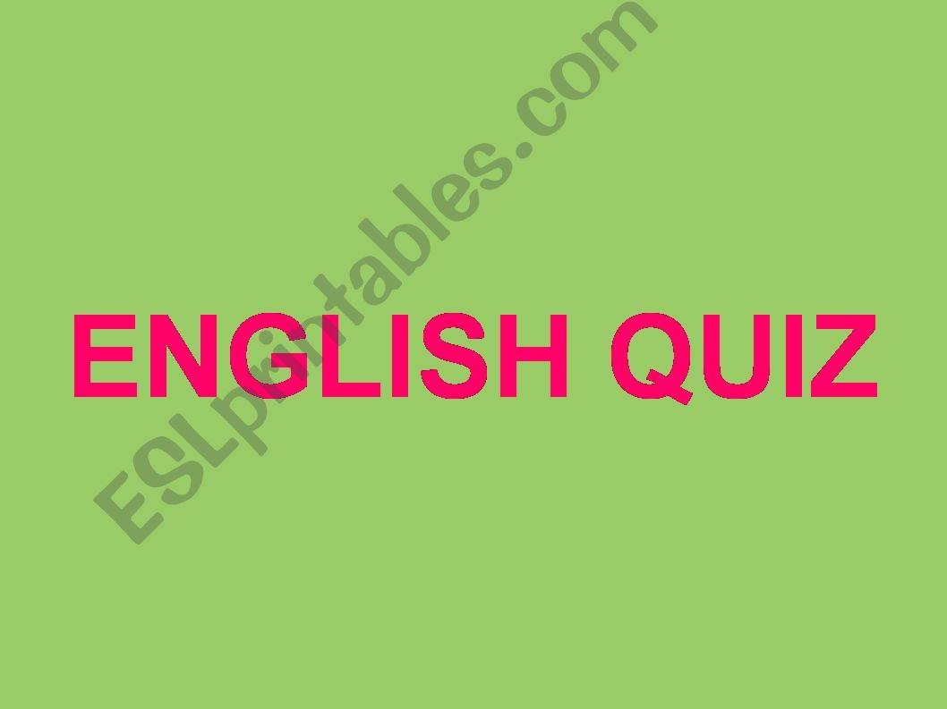 English Quiz powerpoint