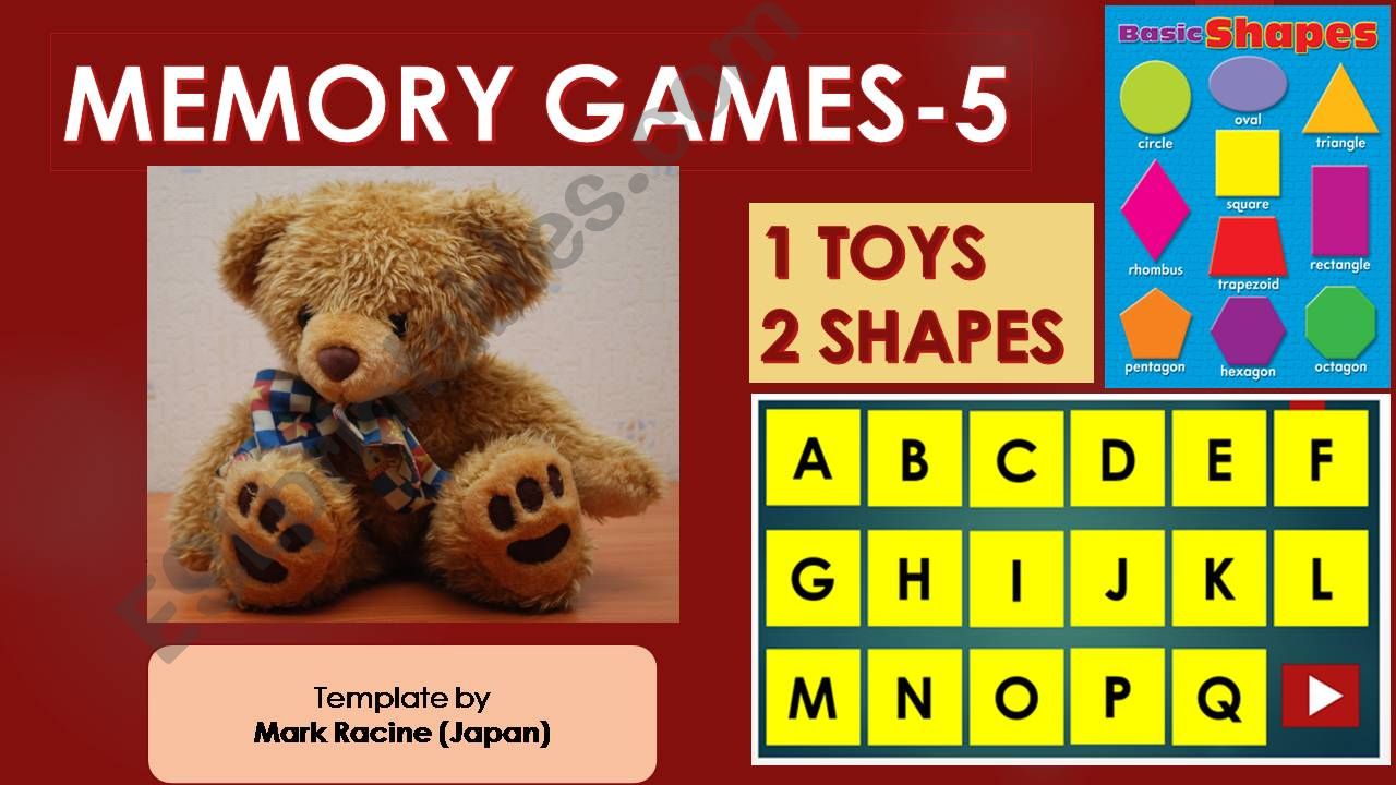 Memory(Matching) games SET5 - TOYS, SHAPES