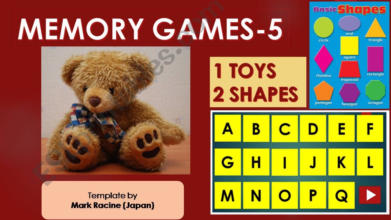 Memory(Matching) games SET5 - TOYS, SHAPES