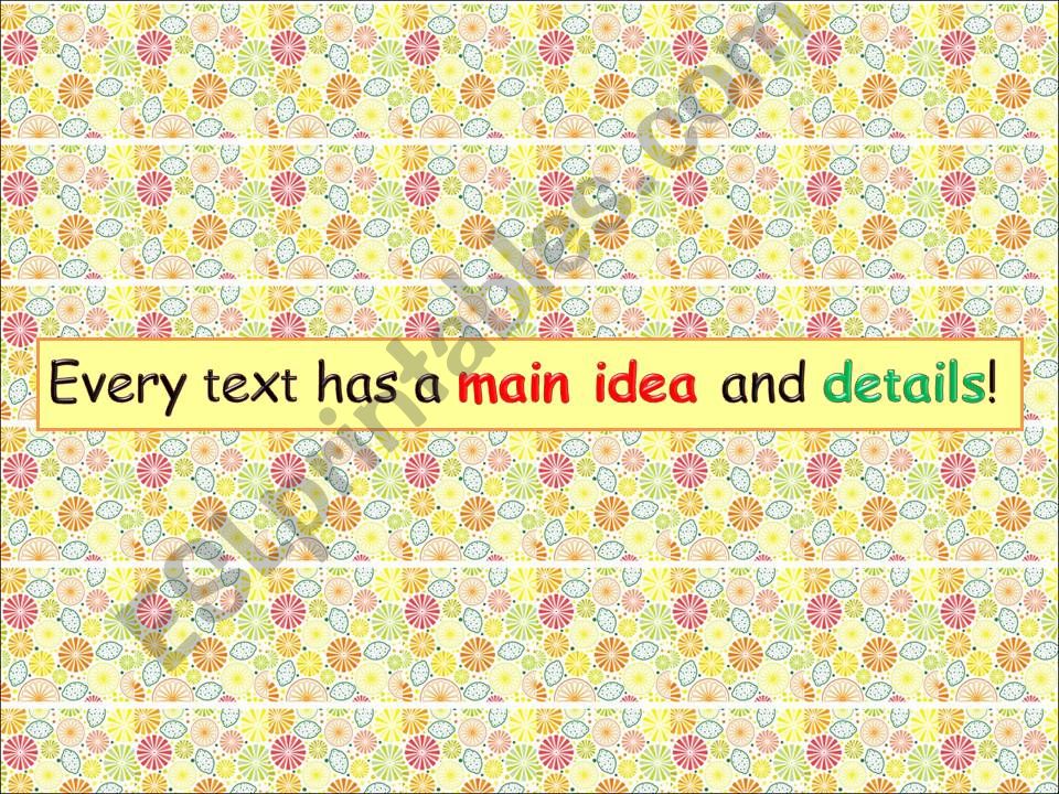 Main Idea Identification powerpoint