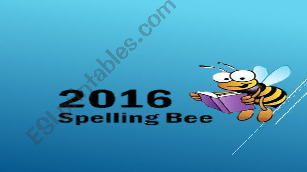 Spelling Bee powerpoint