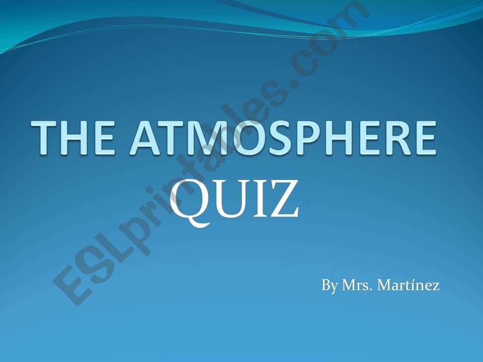 LAYERS OF THE ATMOSPHERE powerpoint