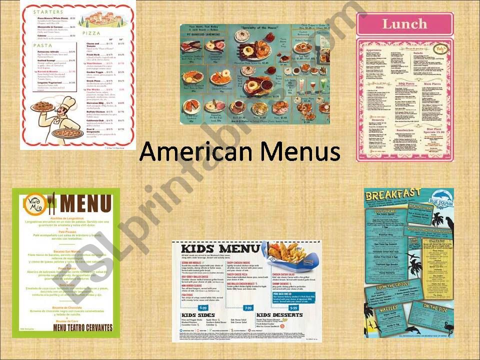 American menus powerpoint