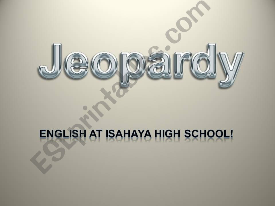 Jeopardy Powerpoint  powerpoint