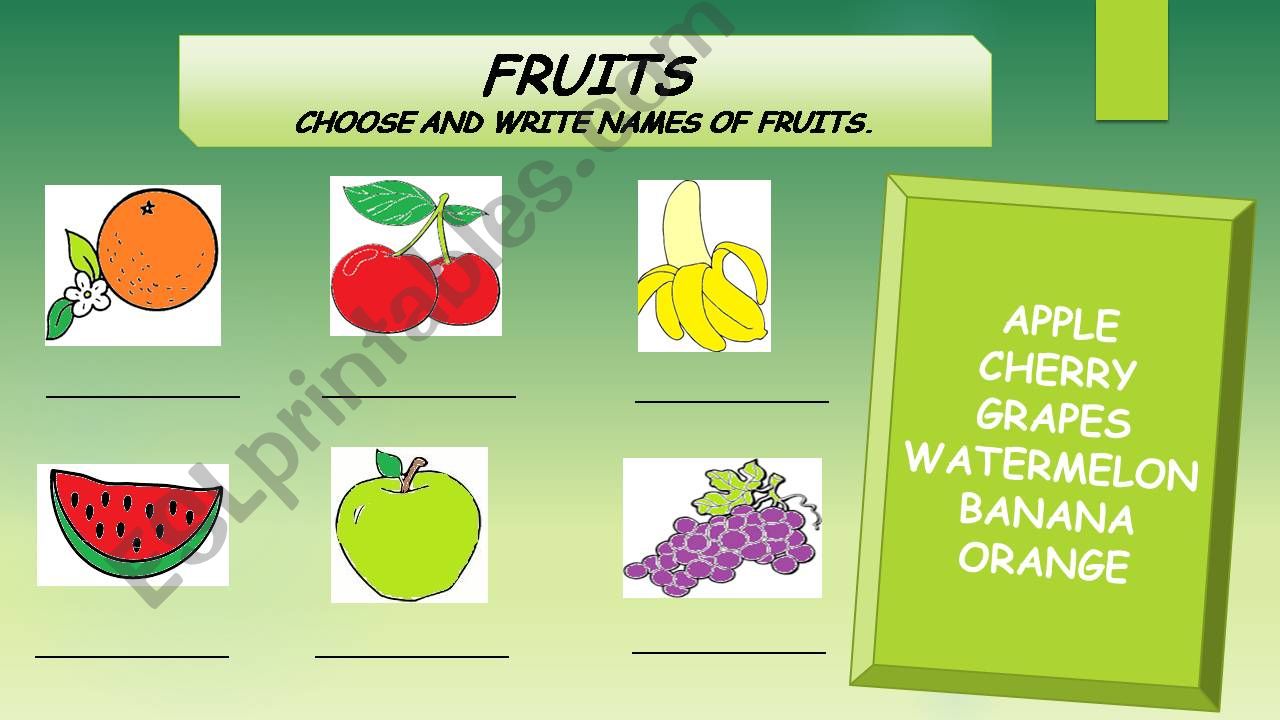 Fruits for kids powerpoint