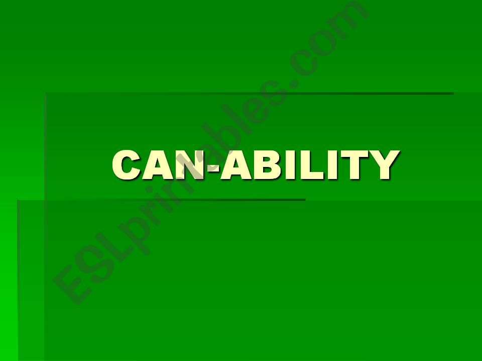 Verb can - ability powerpoint