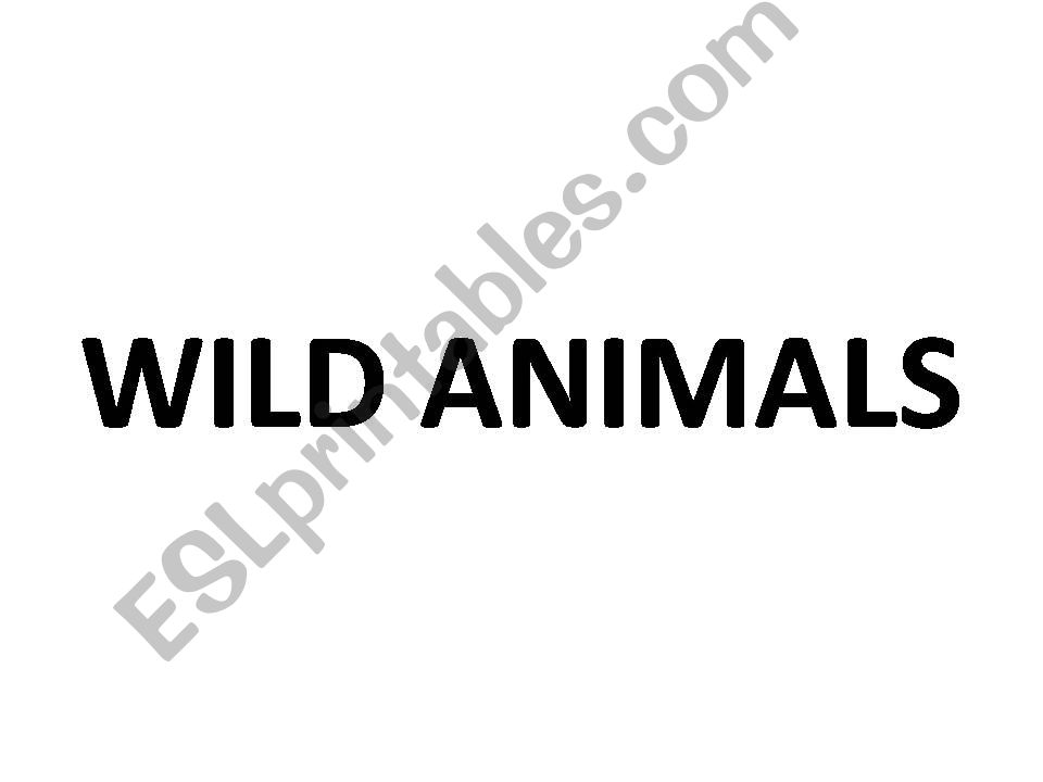 WILD ANIMALS powerpoint