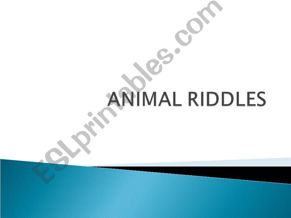ANIMALS RIDDLES powerpoint