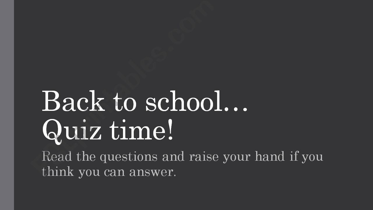Back to school quiz - Icebreaker