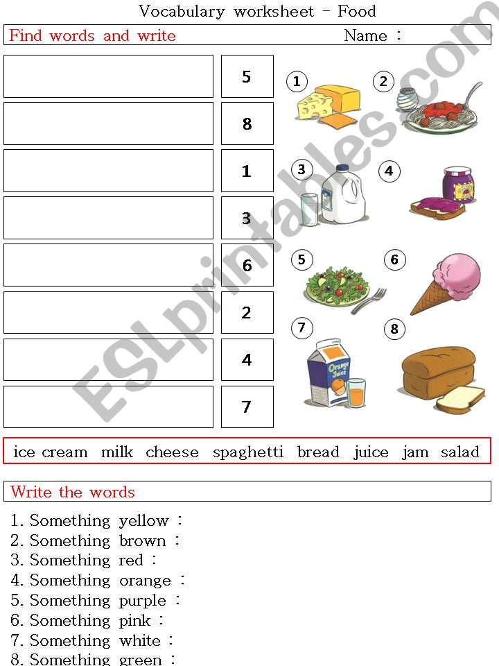 Food Vocabulary  powerpoint