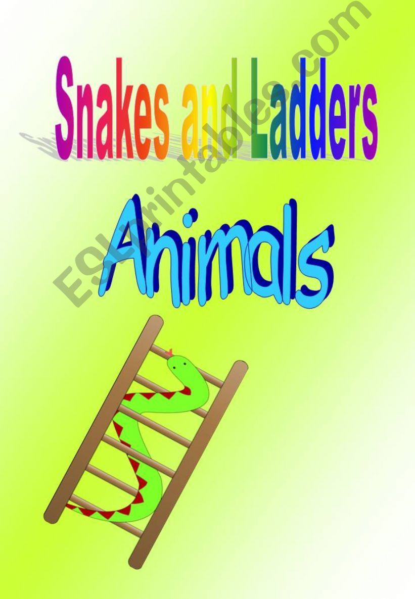 Snakes and Ladders-ANIMALS powerpoint
