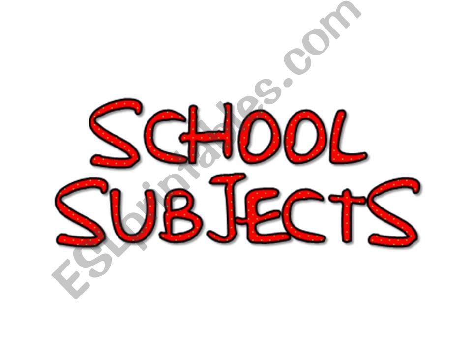 School subjects lesson powerpoint