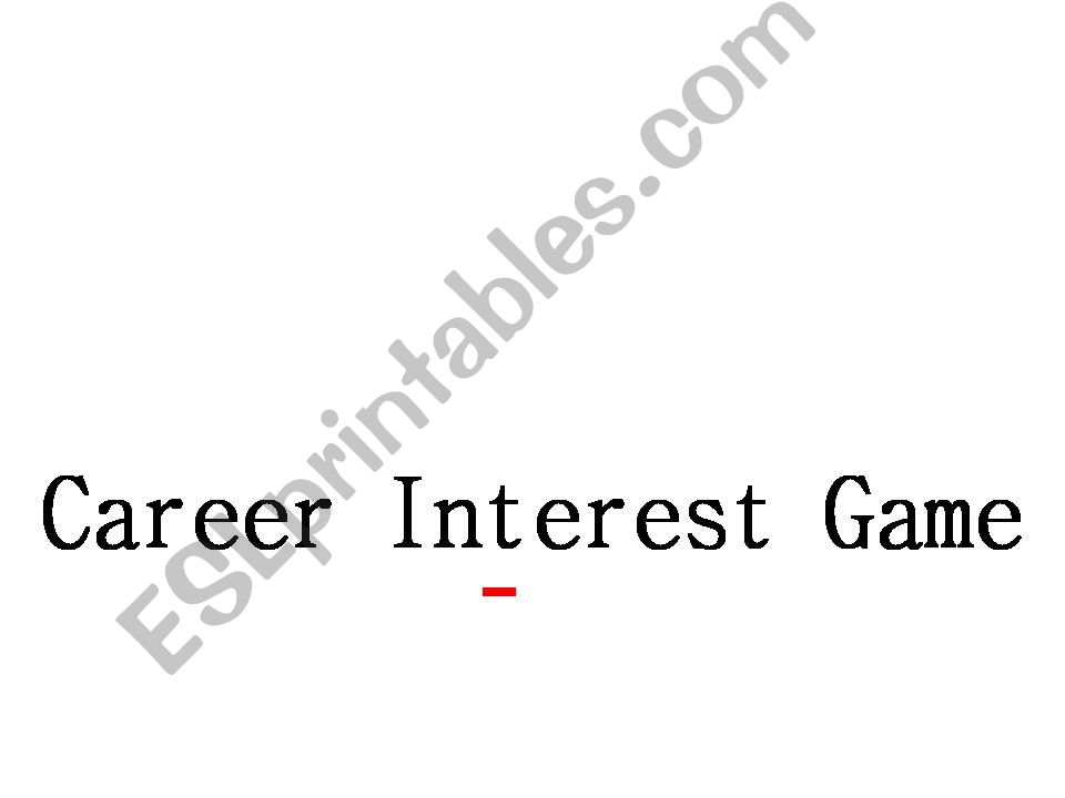 Career Interest Game powerpoint