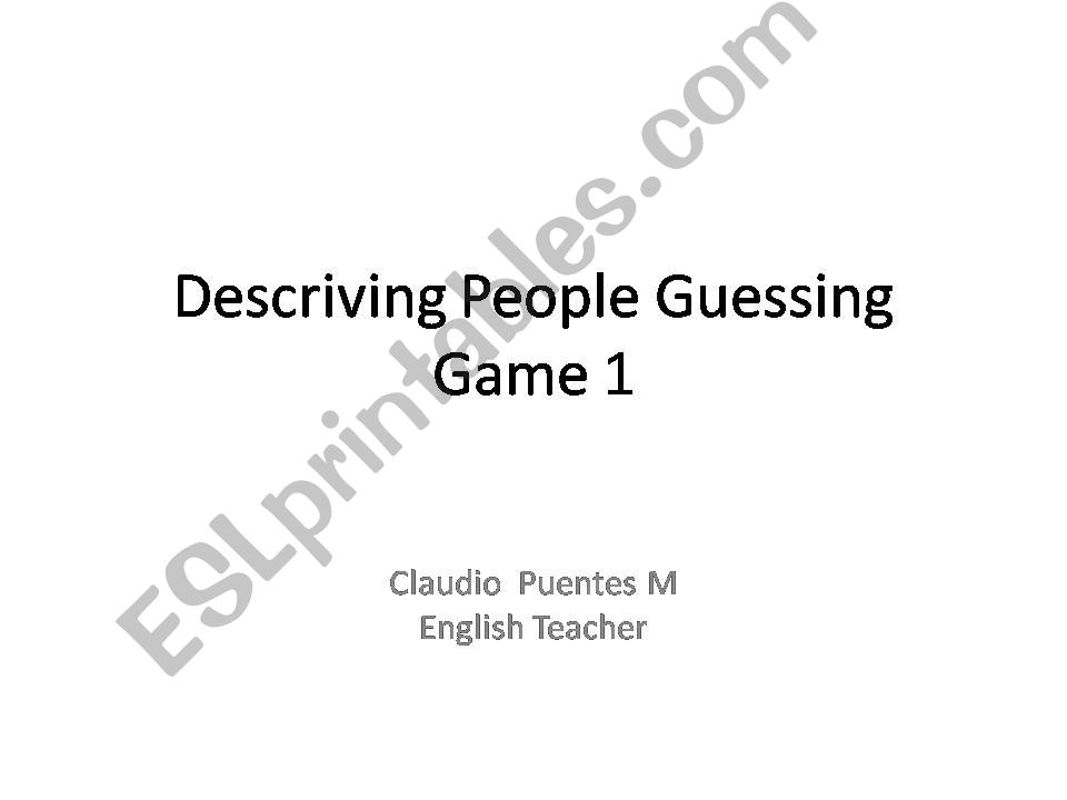 Describing People Guessing Game 1