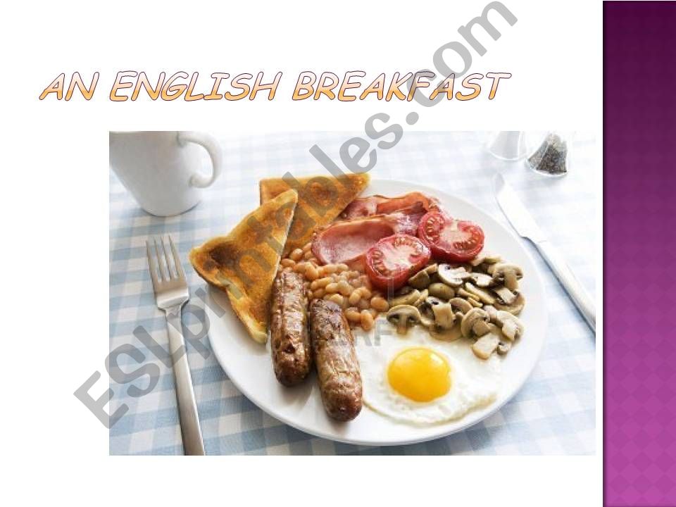 English, American and French  breakfasts