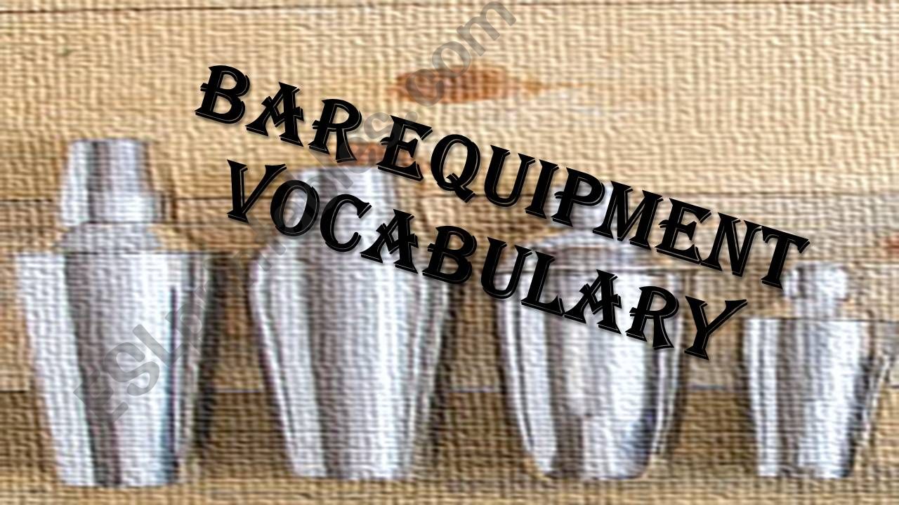 bar equipment vocabulary powerpoint