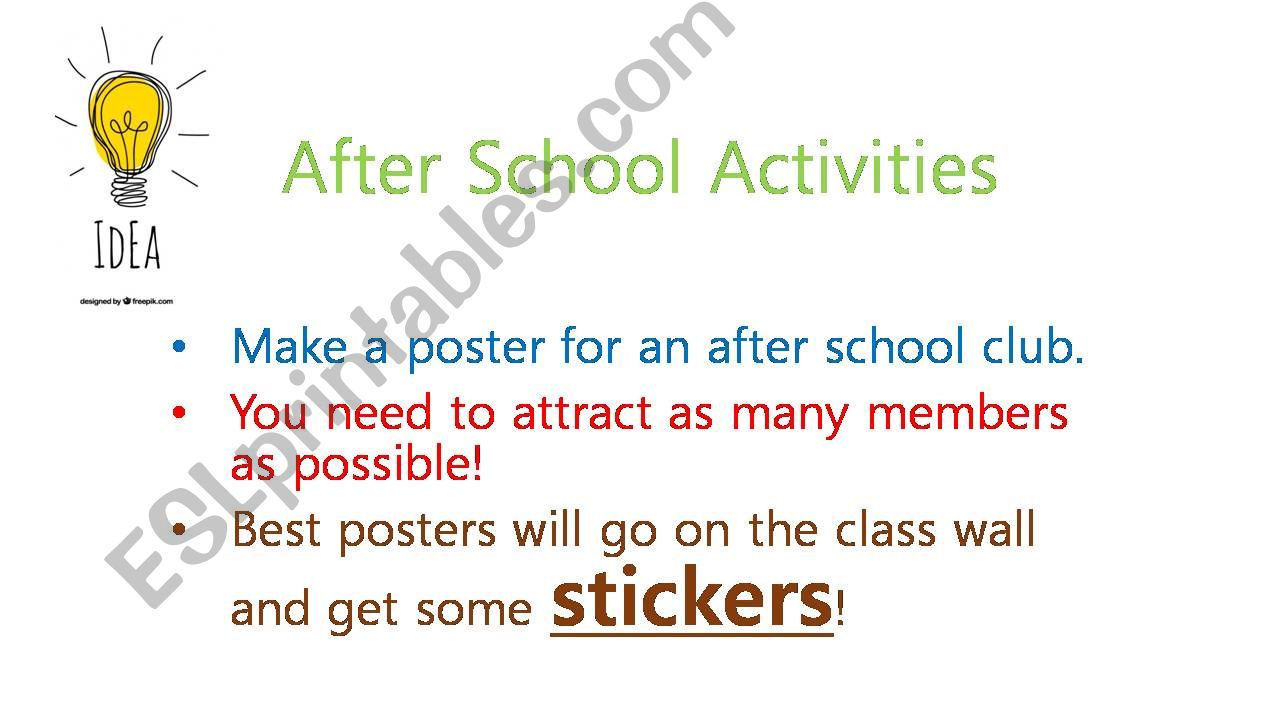 After School Activities powerpoint