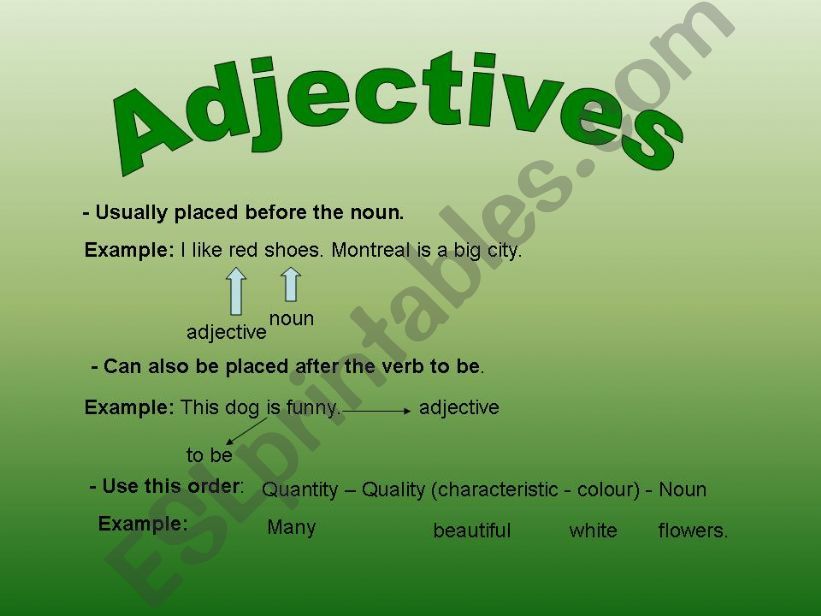 Adjectives and Pronouns powerpoint