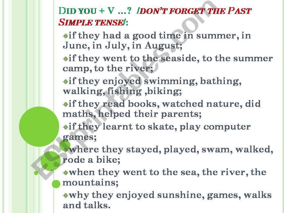 Summer holidays powerpoint