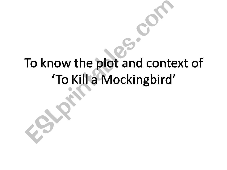 To kill a Mockingbird  powerpoint