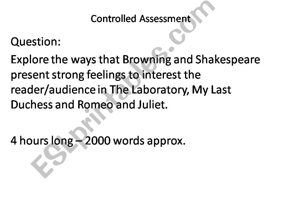 Shakespeare/Browning : Romeo and Juliet /My last Duchess