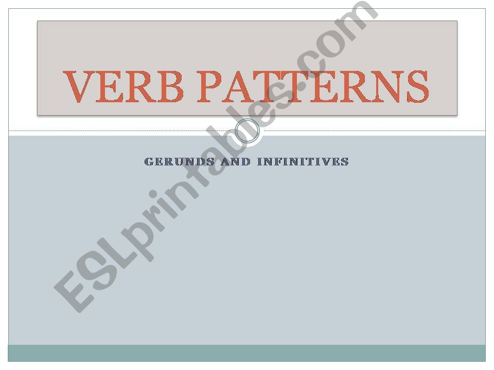 Verb patterns  powerpoint