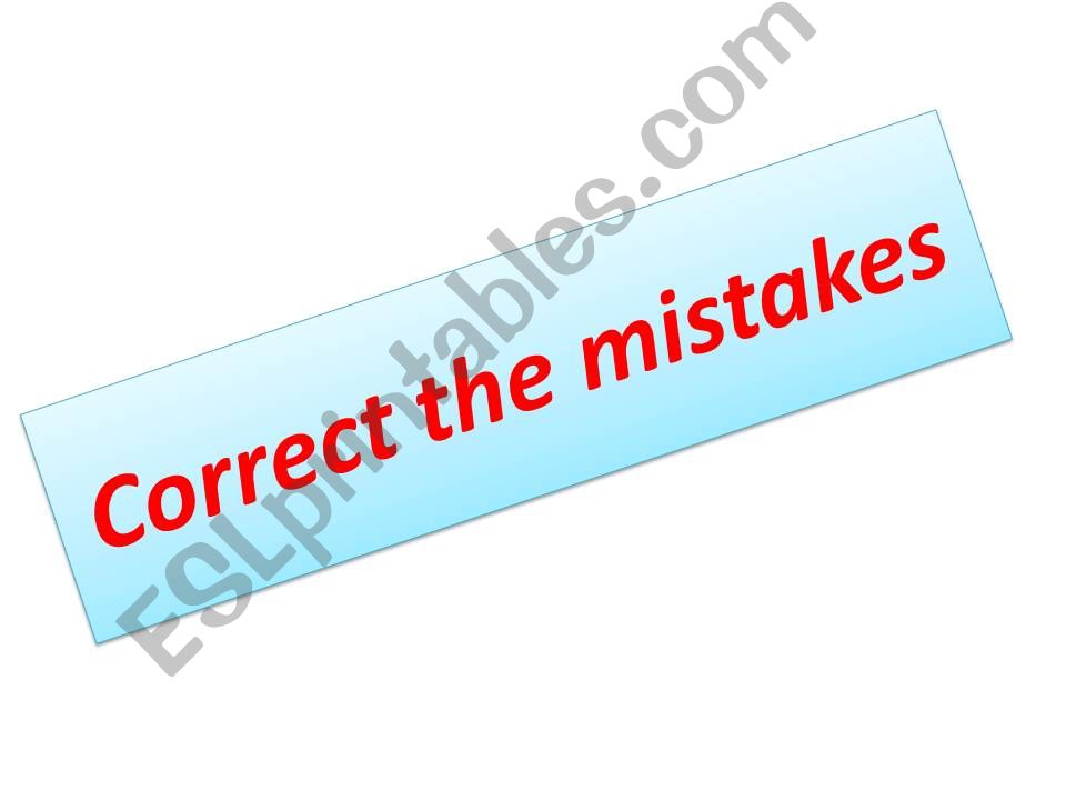 Correct Mistakes powerpoint