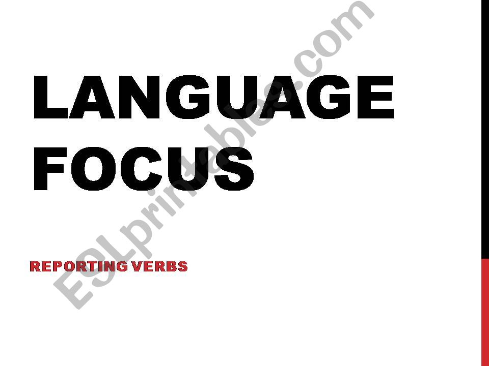 Reporting Verbs powerpoint