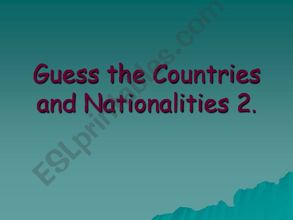 COUNTRIES AND NATIONALITIES powerpoint