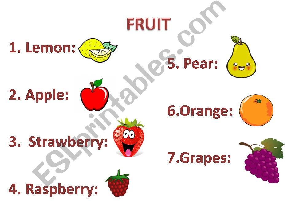 Vegetables and fruits. powerpoint