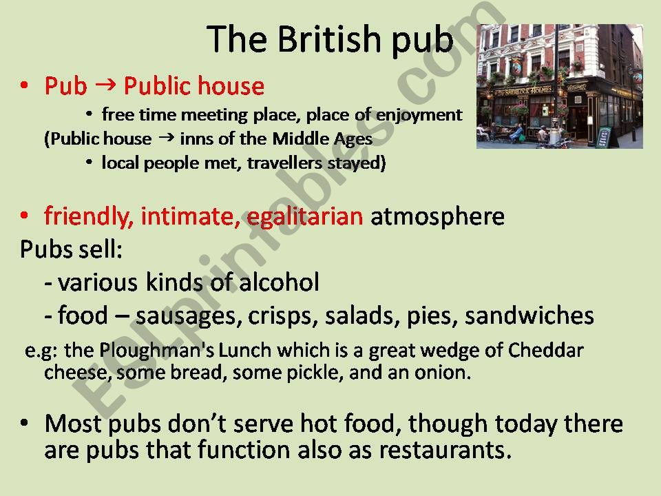 The British Pub powerpoint