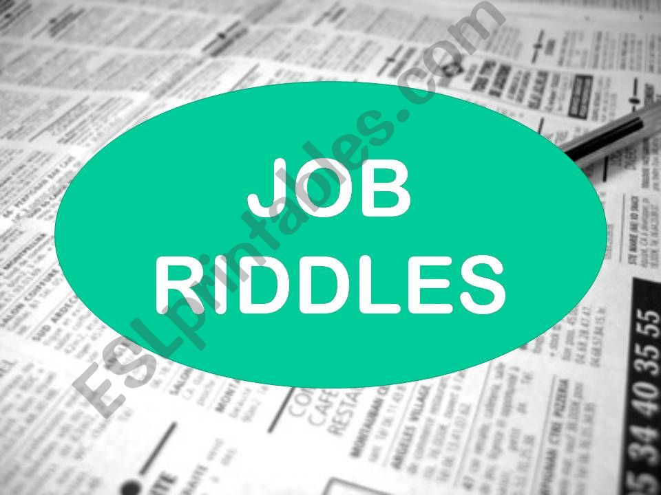 Job Riddles powerpoint