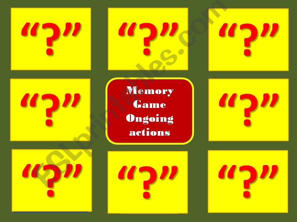 Memory Game - Present Continuous(progessive) sentences