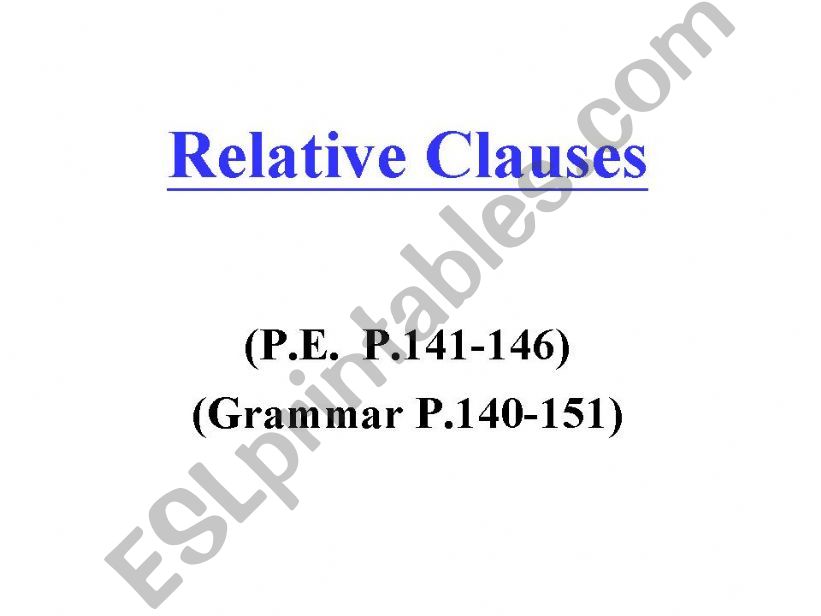 Relative Clauses powerpoint