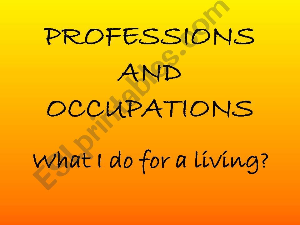 Occupations powerpoint