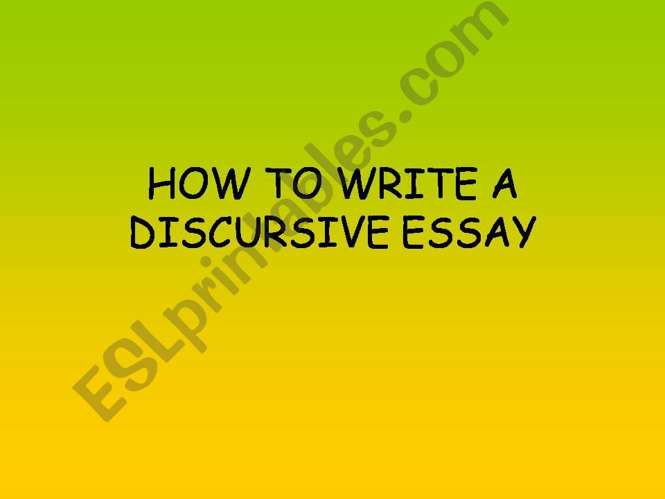 a discursive essay sample powerpoint