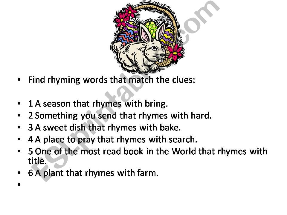 Easter rhyming words powerpoint