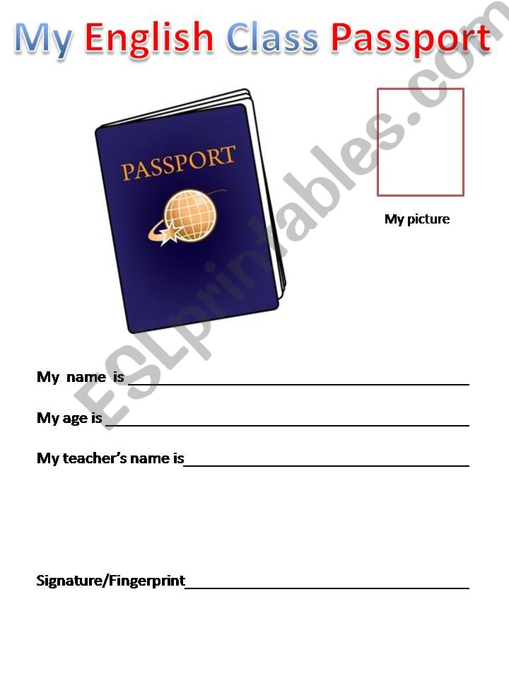My English class passport powerpoint