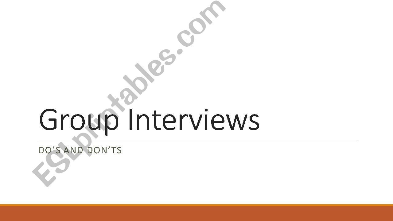 Group Interviews powerpoint