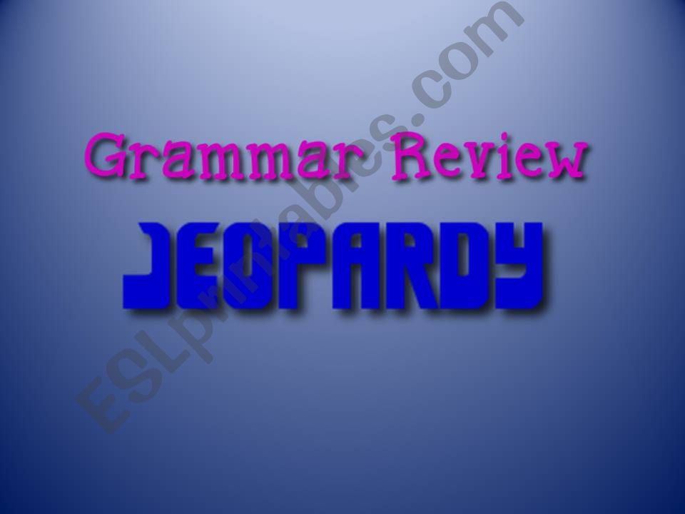 Grammar Review Jeopardy Game powerpoint