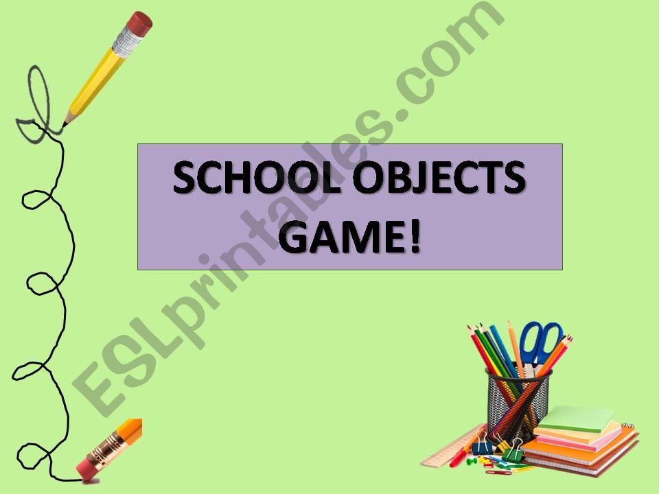 Game - School Materials powerpoint