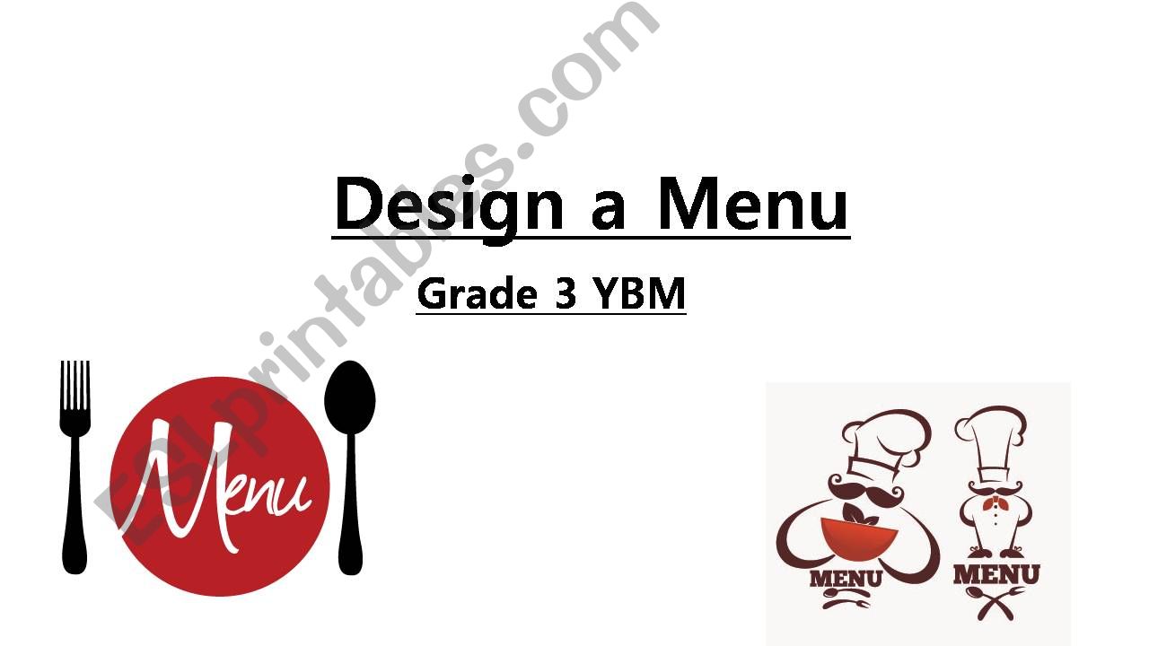 Designing a menu powerpoint