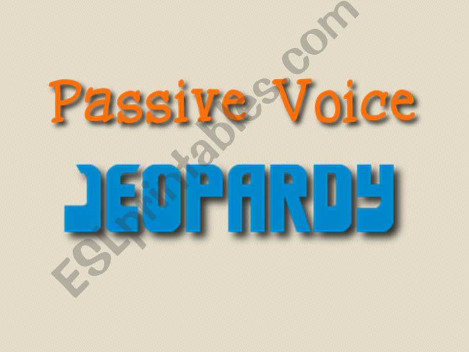 Passive Voice Jeopardy Game powerpoint