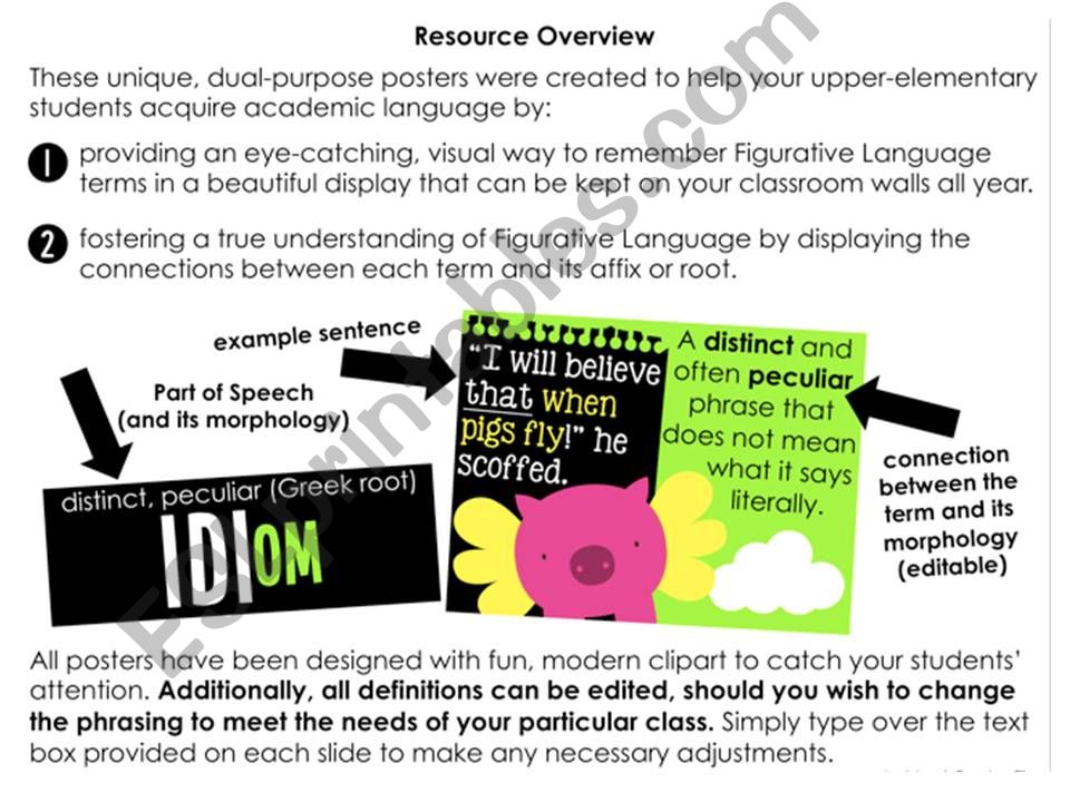 Figurative Language, Idioms, Similes, Metaphors, Personification