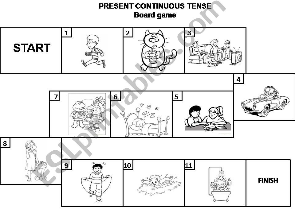 Present Continuous board game powerpoint