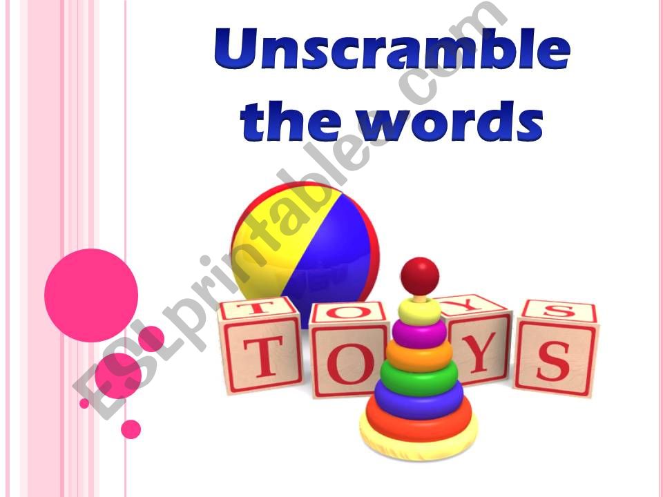 Toys - Unscramble powerpoint