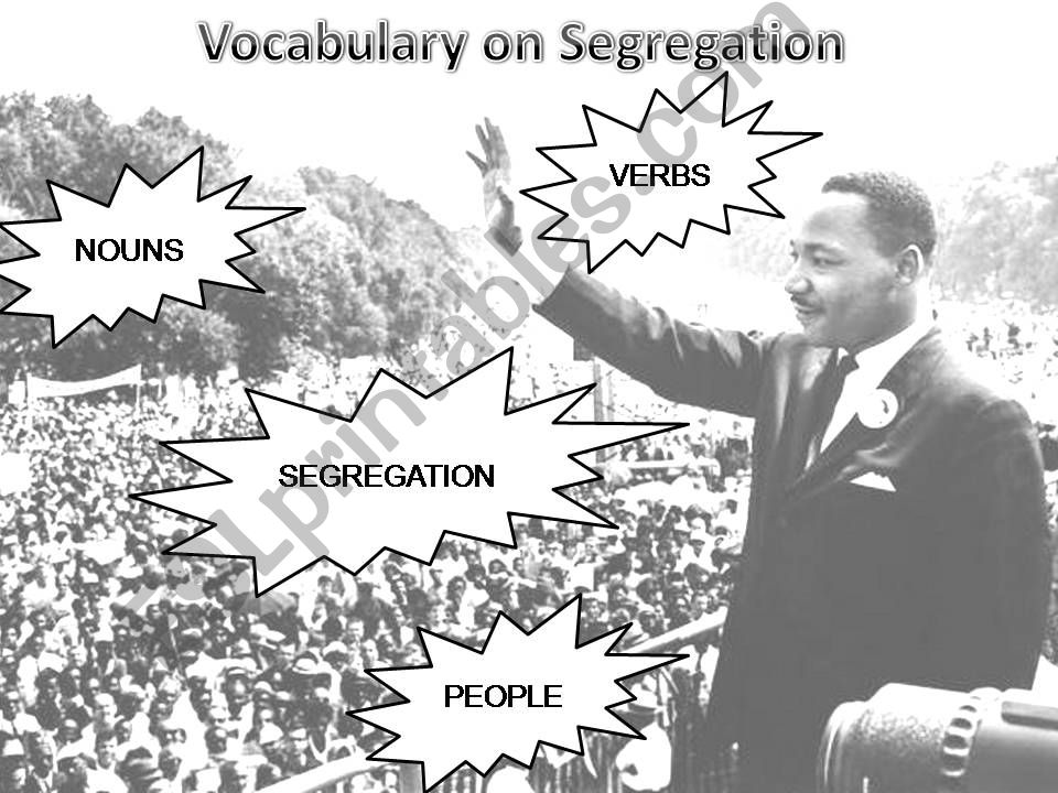 VOCABULARY ON SEGREGATION powerpoint