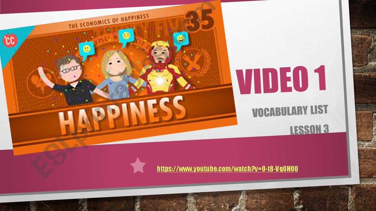 Happiness video vocabulary 